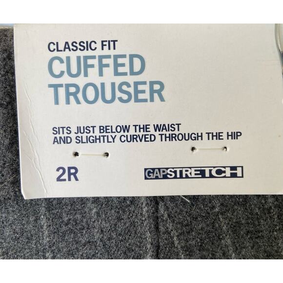 NWT New Gap Womens Size 2 Regular Wool Blend Gray Stripe Cuffed Trouser Pants - Picture 5 of 7